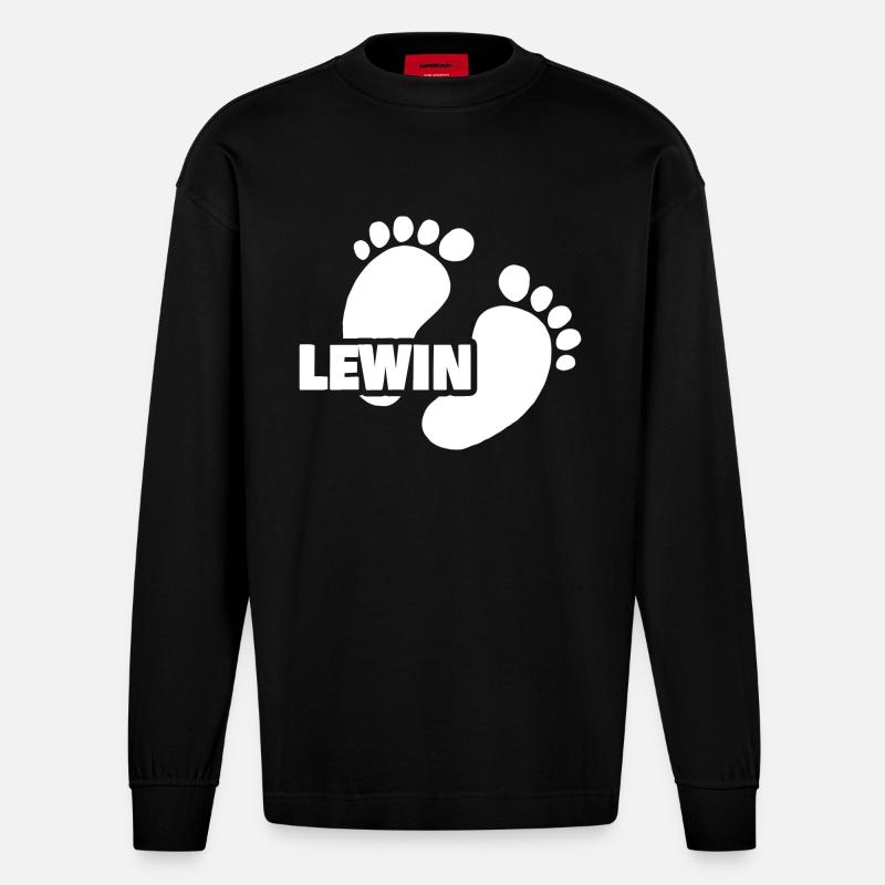 Lewin als Geburt - Heavyweight Oversized Organic Langarmshirt Made in EU - SOLID BLACK