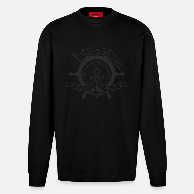 Fünfzig - Heavyweight Oversized Organic Langarmshirt Made in EU - SOLID BLACK
