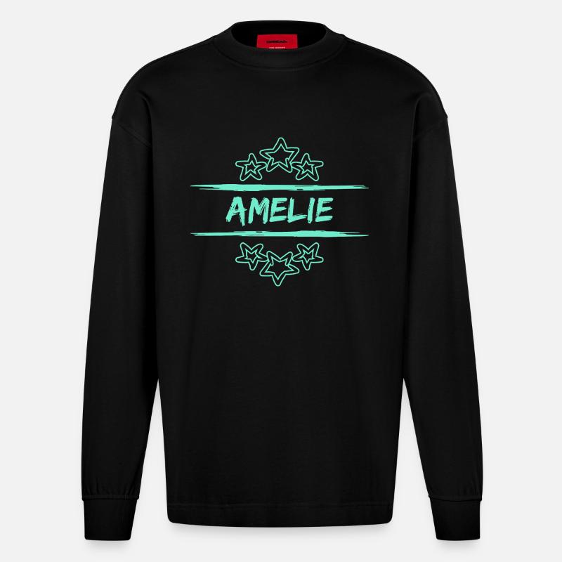Amelie Amelie - Heavyweight Oversized Organic Langarmshirt Made in EU - SOLID BLACK