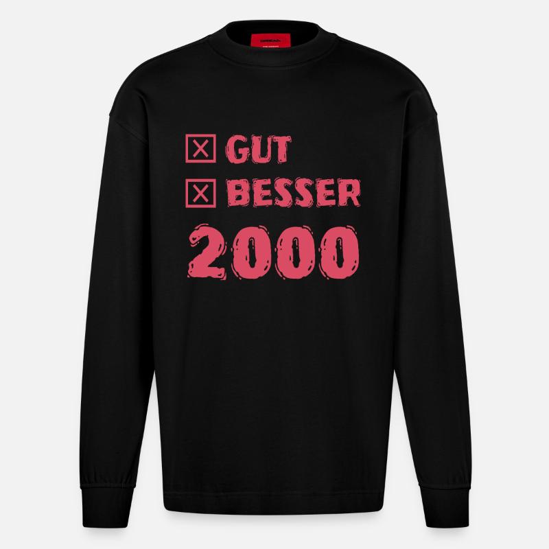 2000 - Heavyweight Oversized Organic Langarmshirt Made in EU - SOLID BLACK