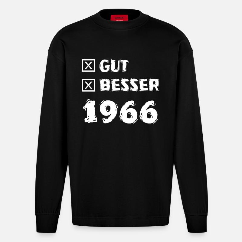 1966 - Heavyweight Oversized Organic Langarmshirt Made in EU - SOLID BLACK