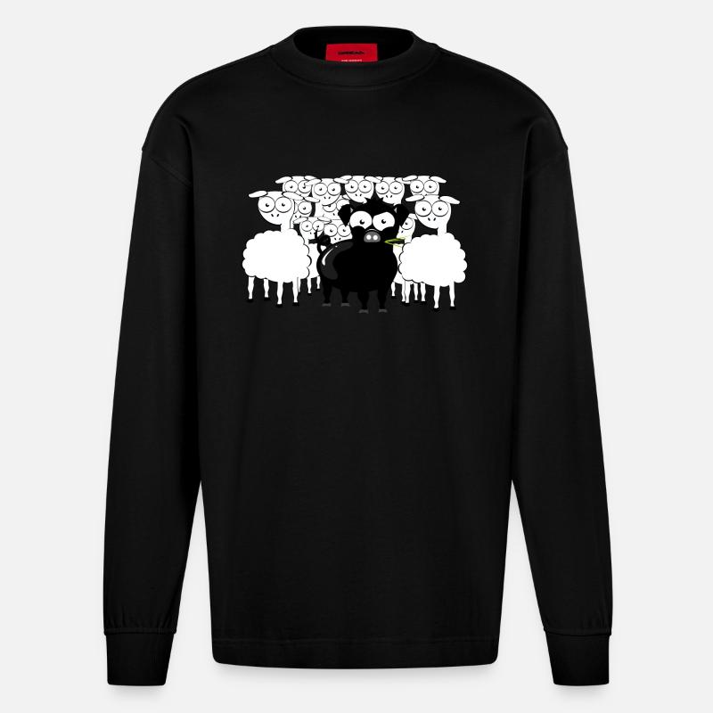 Schwarzes Schwein - Heavyweight Oversized Organic Langarmshirt Made in EU - SOLID BLACK