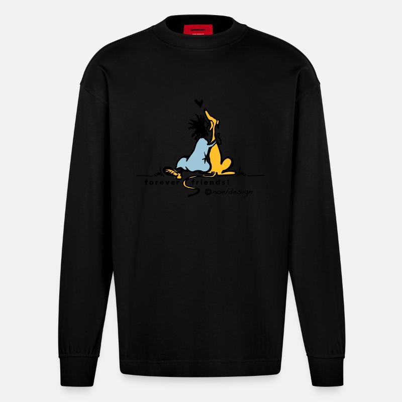 toujours amis - Manches longues bio épais oversize fabriqué en UE - SOLID BLACK