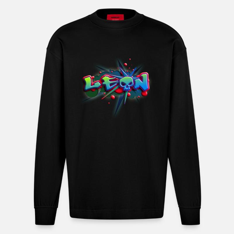 leon_a_012014 - Heavyweight Oversized Organic Langarmshirt Made in EU - SOLID BLACK