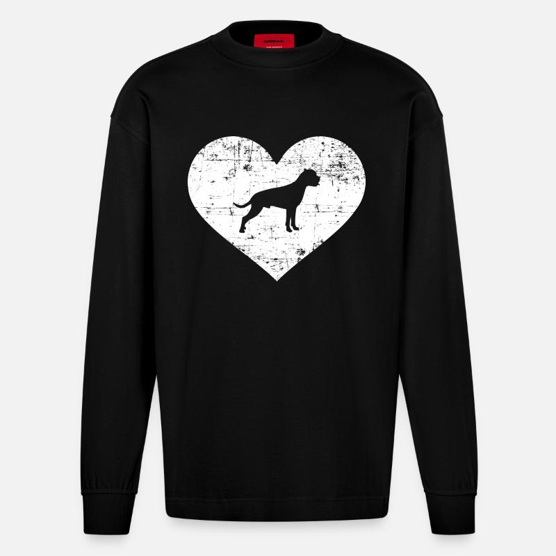 Boxer - Heavyweight Oversized Organic Langarmshirt Made in EU - SOLID BLACK