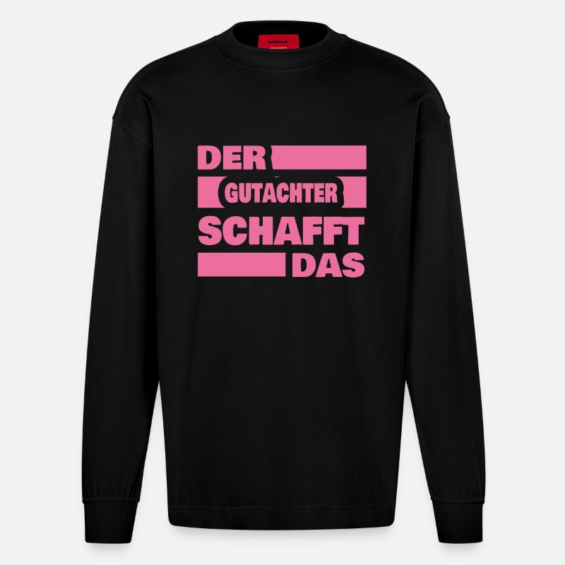 Arbeit Gutachter - Heavyweight Oversized Organic Langarmshirt Made in EU - SOLID BLACK