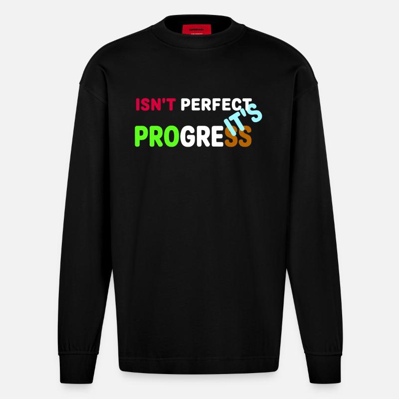 C’EST LE PROGRÈS - Manches longues bio épais oversize fabriqué en UE - SOLID BLACK