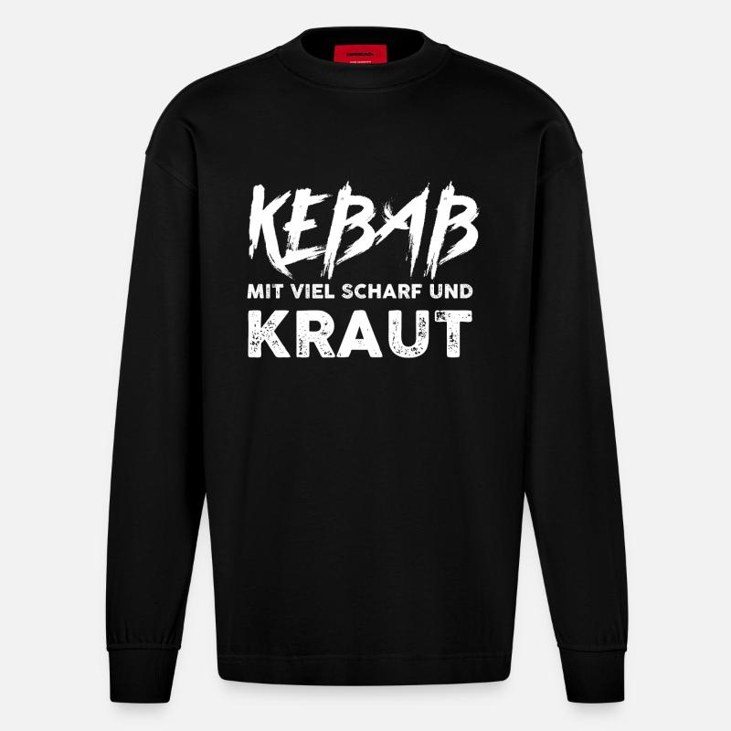 Kebab - Heavyweight Oversized Organic Langarmshirt Made in EU - SOLID BLACK