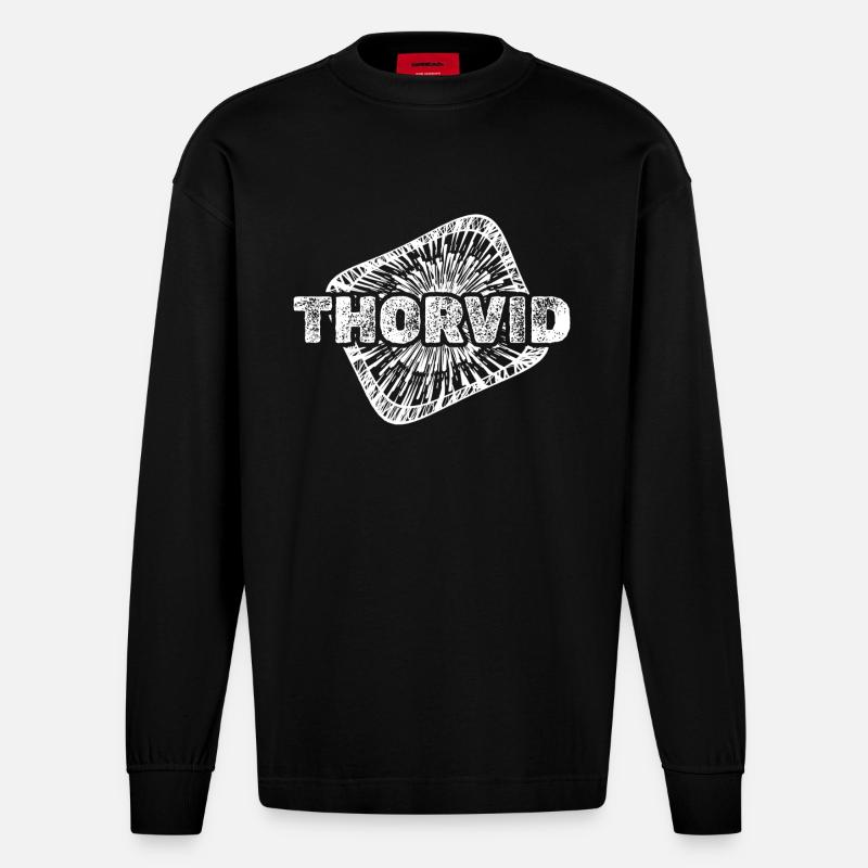 Naissance Thorvid - Manches longues bio épais oversize fabriqué en UE - SOLID BLACK