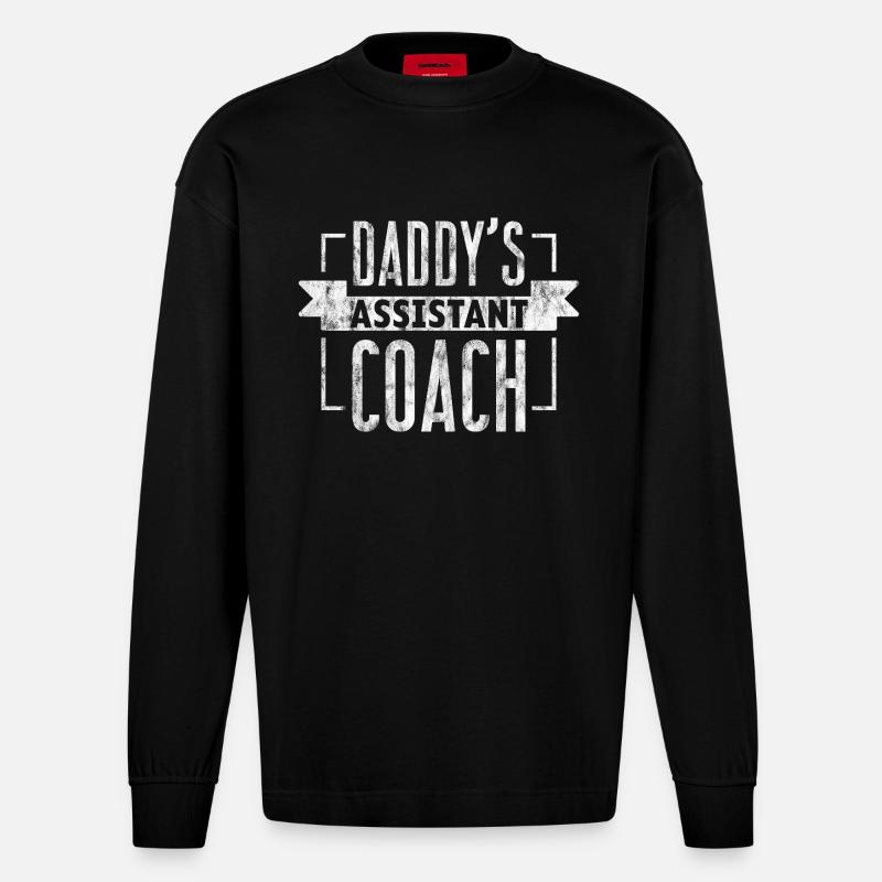 Daddy's Assistant Coach 3 - Heavyweight Oversized Organic Langarmshirt Made in EU - SOLID BLACK