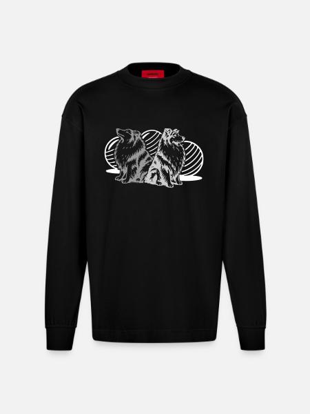 Driftball (3 colours) - Heavyweight Oversized Organic Longsleeve Shirt Made in EU - SOLID BLACK