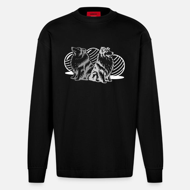 Treibball (3 Farben) - Heavyweight Oversized Organic Langarmshirt Made in EU - SOLID BLACK