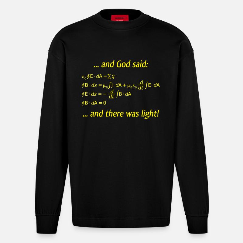 Es werde Licht - Heavyweight Oversized Organic Langarmshirt Made in EU - SOLID BLACK