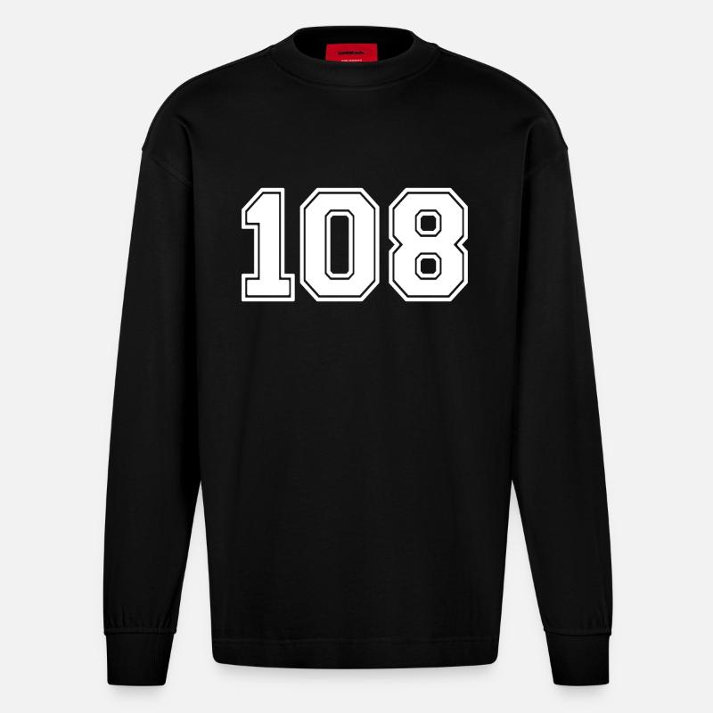 108 - Manches longues bio épais oversize fabriqué en UE - SOLID BLACK