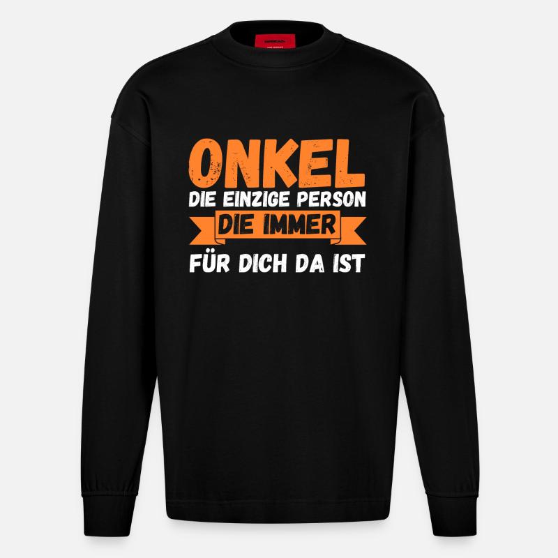 Onkel - Heavyweight Oversized Organic Langarmshirt Made in EU - SOLID BLACK