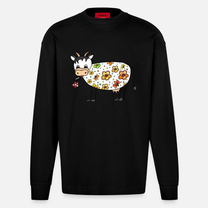 Kuh - Heavyweight Oversized Organic Langarmshirt Made in EU - SOLID BLACK