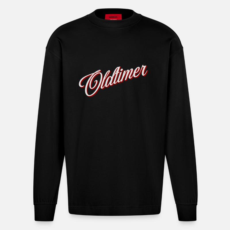 Oldtimer - Heavyweight Oversized Organic Langarmshirt Made in EU - SOLID BLACK