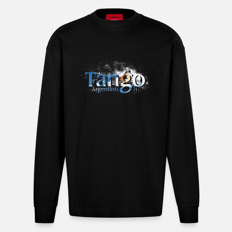 tango - Heavyweight Oversized Organic Langarmshirt Made in EU - SOLID BLACK