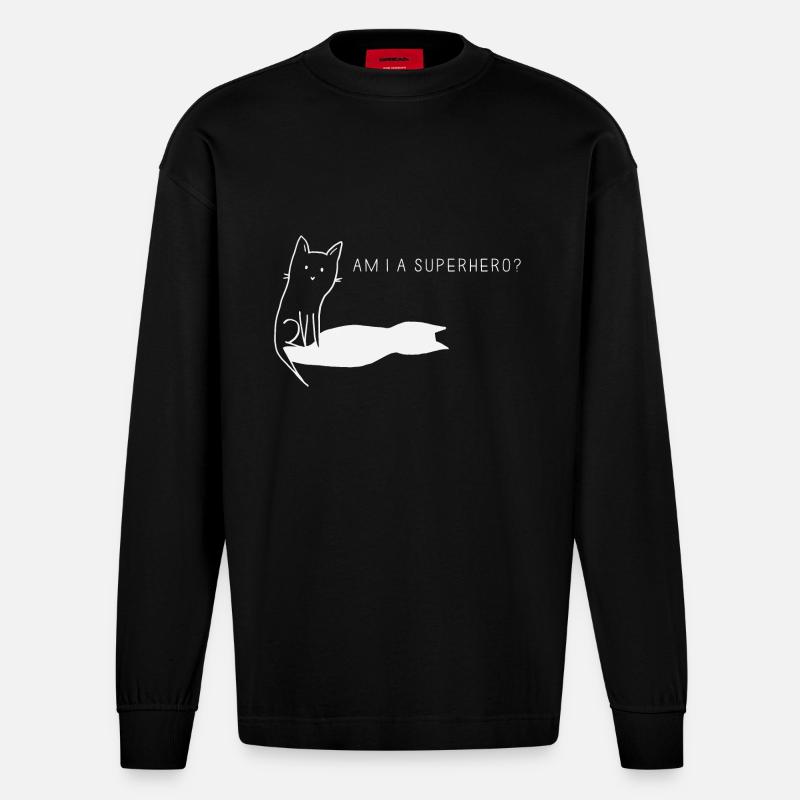 Superhero - Heavyweight Oversized Organic Langarmshirt Made in EU - SOLID BLACK