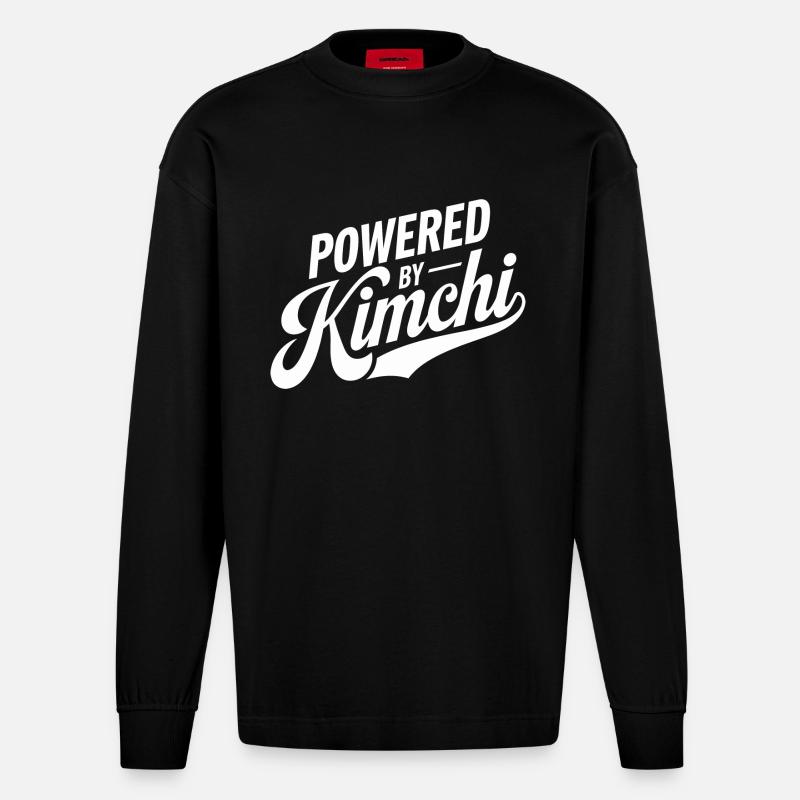 Kimchi – Votre source secrète d’énergie - Manches longues bio épais oversize fabriqué en UE - SOLID BLACK