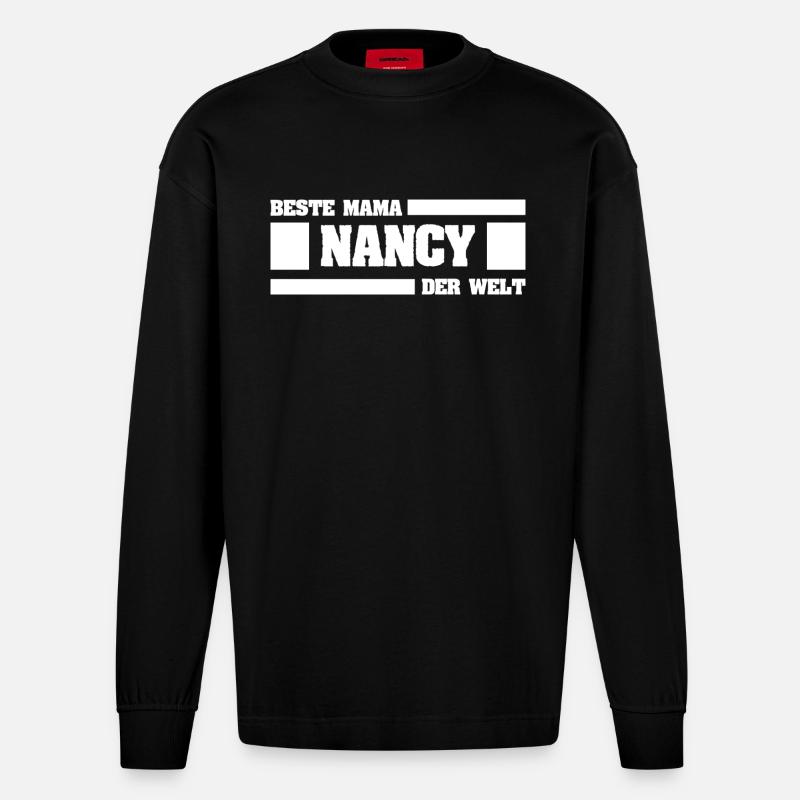 Mutter Nancy - Heavyweight Oversized Organic Langarmshirt Made in EU - SOLID BLACK