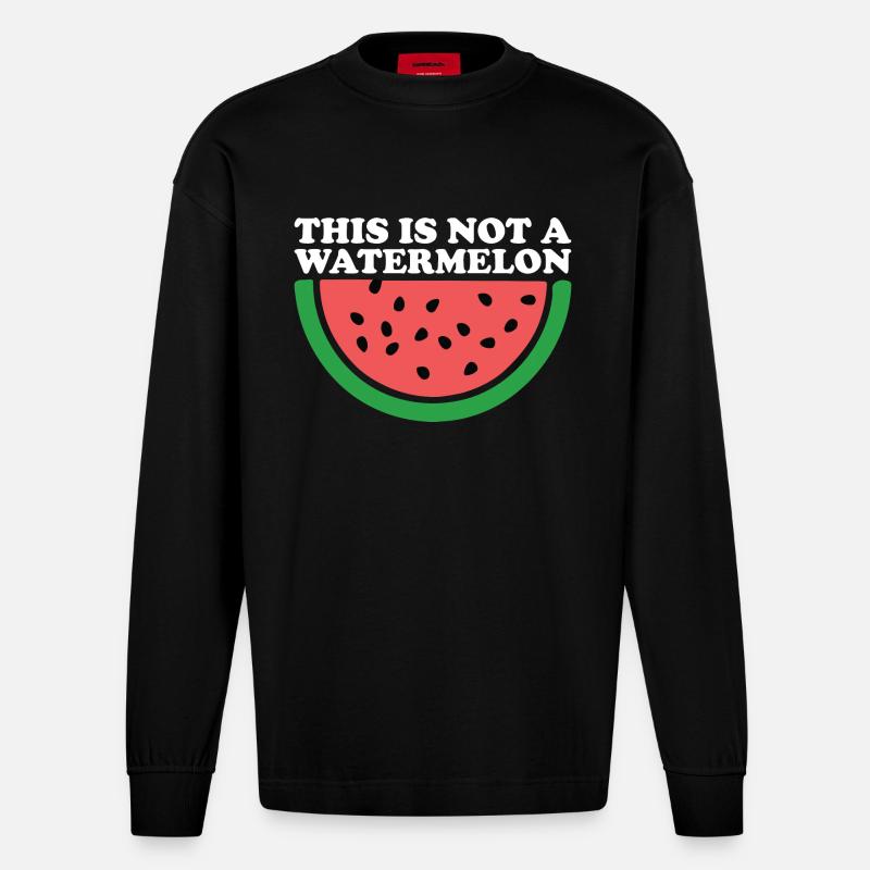 THIS IS NOT A WATERMELON - Manches longues bio épais oversize fabriqué en UE - SOLID BLACK