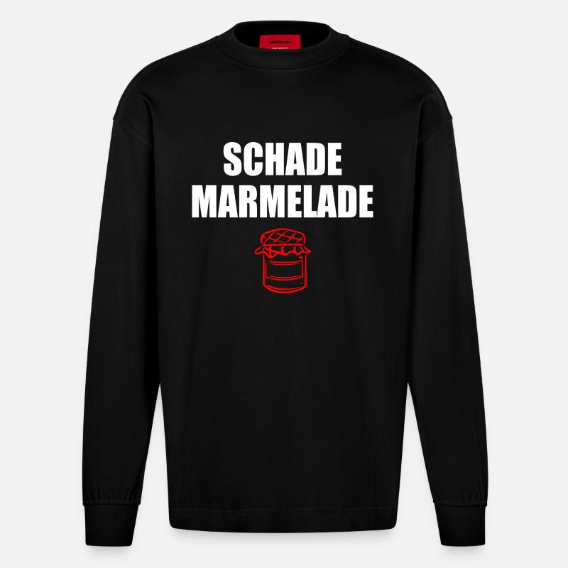 Schade Marmelade - Heavyweight Oversized Organic Langarmshirt Made in EU - SOLID BLACK