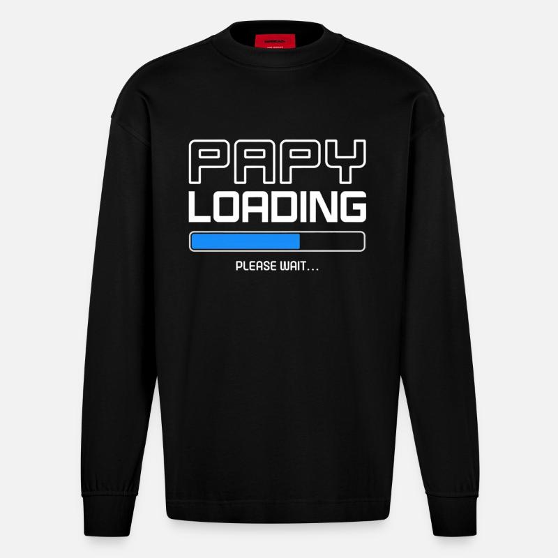 papy-loading - Manches longues bio épais oversize fabriqué en UE - SOLID BLACK