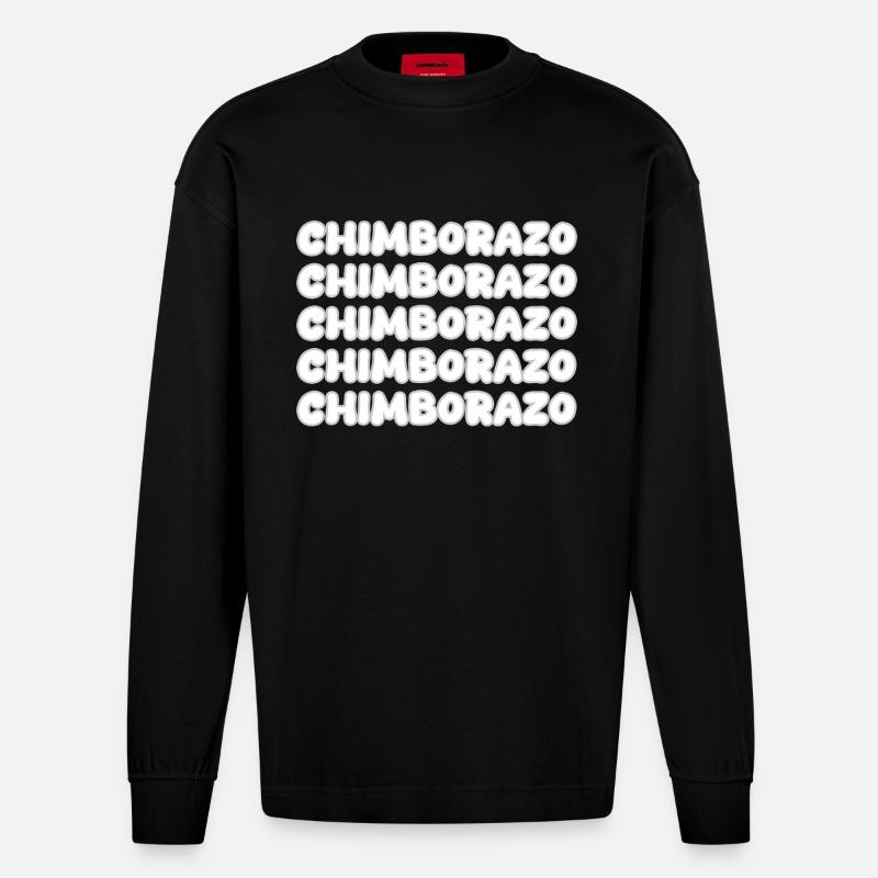 Chimborazo comme grimpant - Manches longues bio épais oversize fabriqué en UE - SOLID BLACK