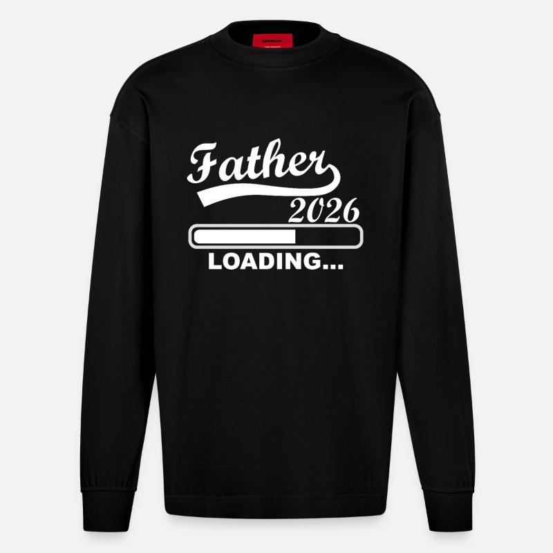 Father 2026 Loading Progress - Heavyweight Oversized Organic Longsleeve Shirt Made in EU - SOLID BLACK
