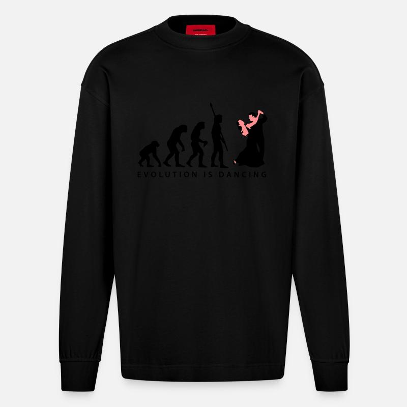 evolution_tanzpaar_b_2c - Heavyweight Oversized Organic Langarmshirt Made in EU - SOLID BLACK