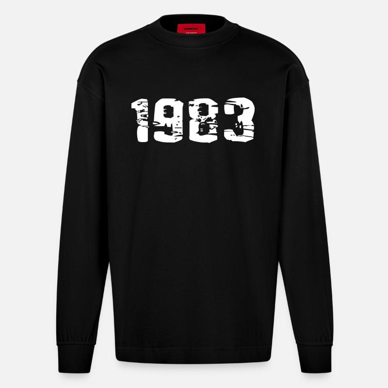 1983 - Manches longues bio épais oversize fabriqué en UE - SOLID BLACK