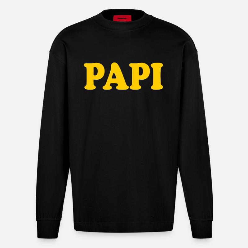 Papi - Heavyweight Oversized Organic Langarmshirt Made in EU - SOLID BLACK