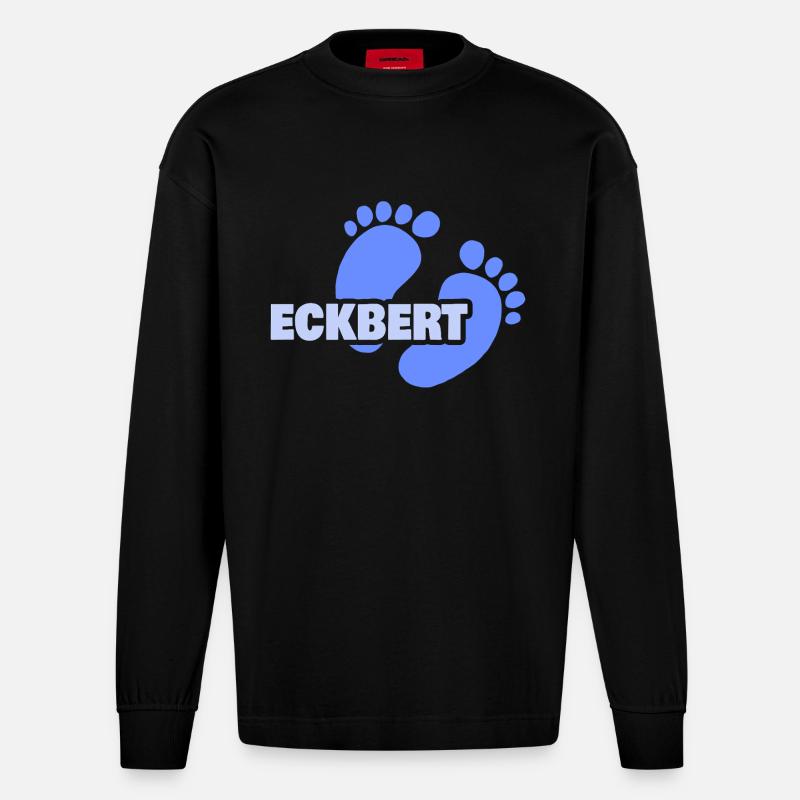 Gift for Eckbert - Heavyweight Oversized Organic Longsleeve Shirt Made in EU - SOLID BLACK