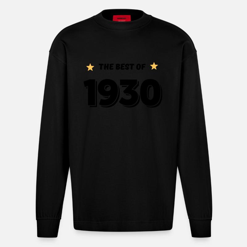 Das Beste von 1930 - Heavyweight Oversized Organic Langarmshirt Made in EU - SOLID BLACK