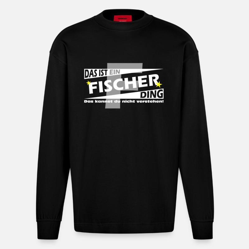 Fischer Ding - Heavyweight Oversized Organic Langarmshirt Made in EU - SOLID BLACK