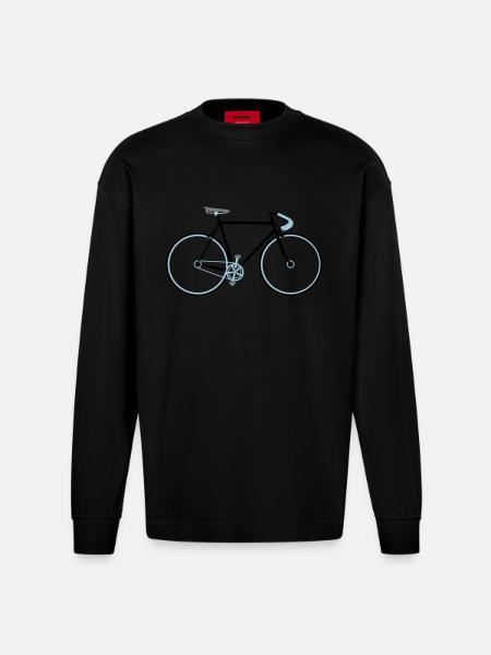 Singlespeed - Heavyweight Oversized Organic Langarmshirt Made in EU - SOLID BLACK