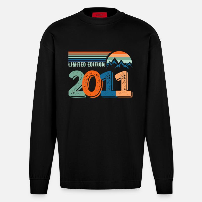 Limited edition 2011 - Manches longues bio épais oversize fabriqué en UE - SOLID BLACK