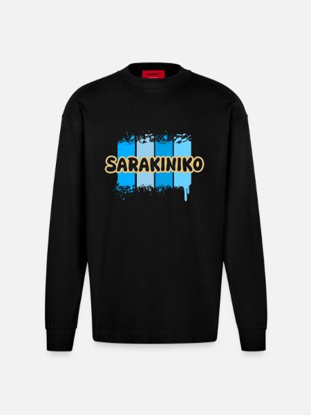 Sarakiniko Sarakiniko - Manches longues bio épais oversize fabriqué en UE - SOLID BLACK