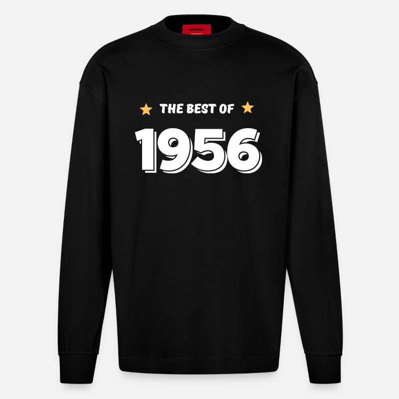 Das Beste von 1956 - Heavyweight Oversized Organic Langarmshirt Made in EU - SOLID BLACK
