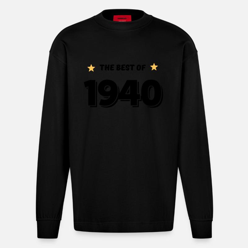 Das Beste von 1940 - Heavyweight Oversized Organic Langarmshirt Made in EU - SOLID BLACK