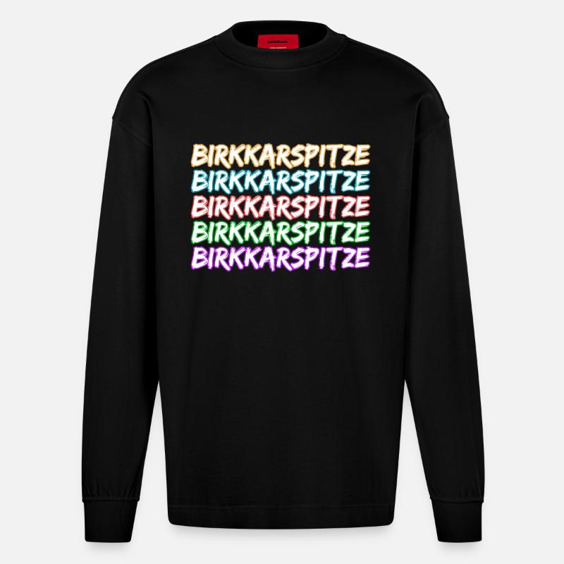 Klettern Birkkarspitze - Heavyweight Oversized Organic Langarmshirt Made in EU - SOLID BLACK