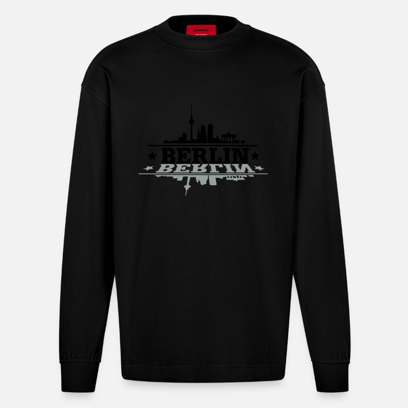 Berlin - Heavyweight Oversized Organic Langarmshirt Made in EU - SOLID BLACK