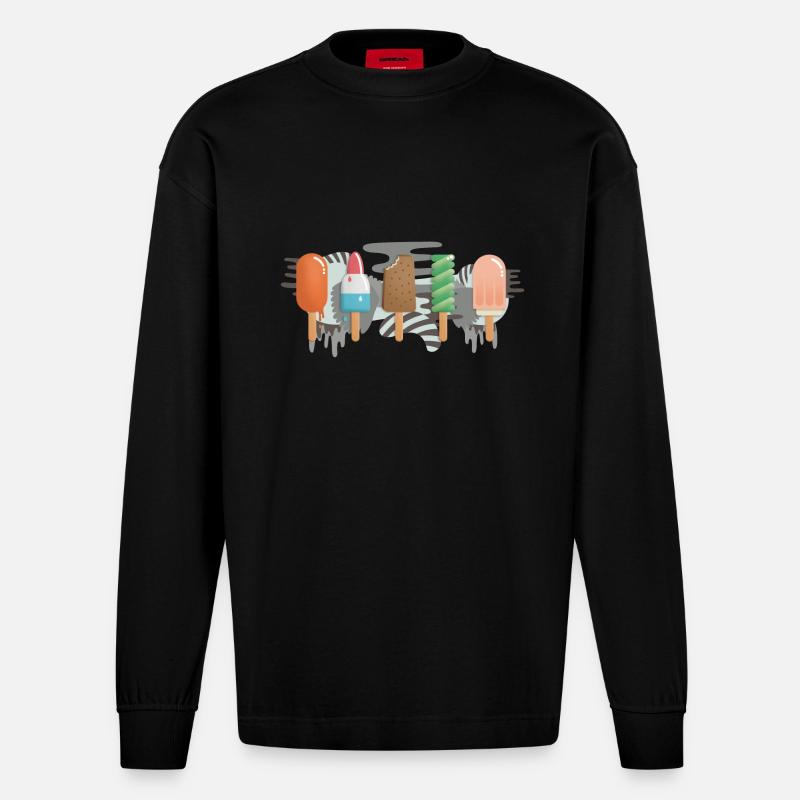 Eis am Stiel - Heavyweight Oversized Organic Langarmshirt Made in EU - SOLID BLACK