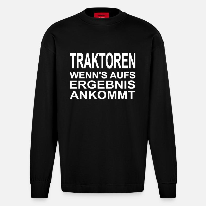 Traktor - Heavyweight Oversized Organic Langarmshirt Made in EU - SOLID BLACK
