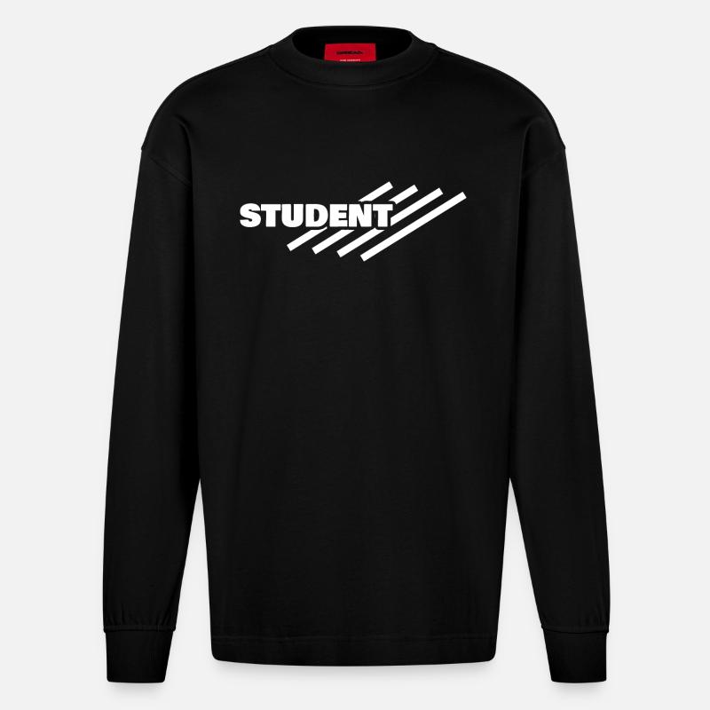 Student as a workplace - Heavyweight Oversized Organic Longsleeve Shirt Made in EU - SOLID BLACK