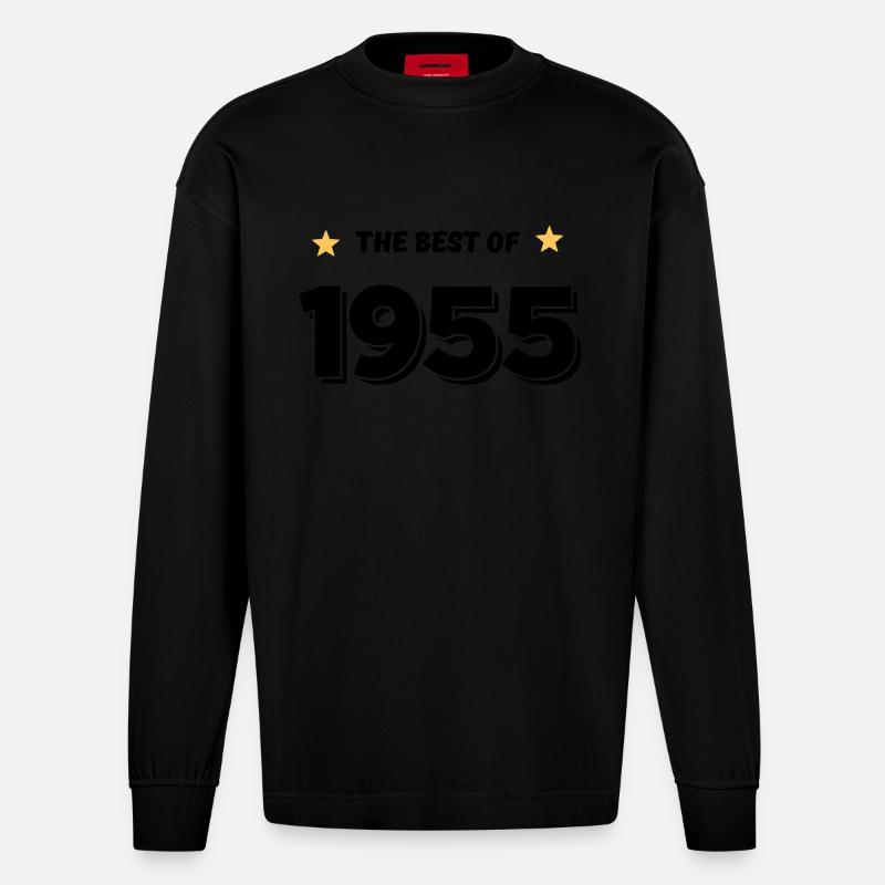 Das Beste von 1955 - Heavyweight Oversized Organic Langarmshirt Made in EU - SOLID BLACK