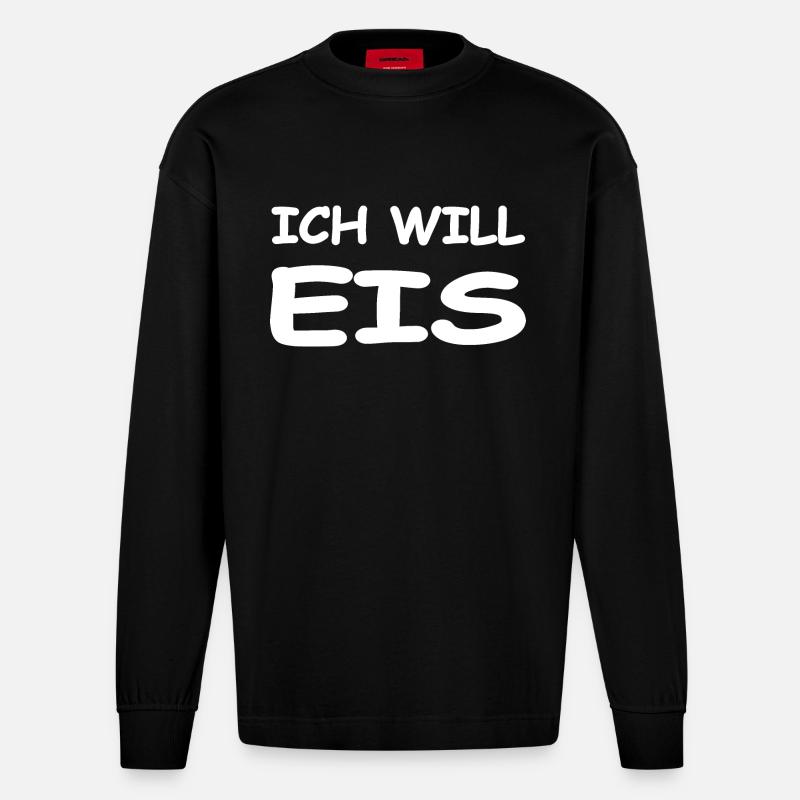 Eis - Heavyweight Oversized Organic Langarmshirt Made in EU - SOLID BLACK