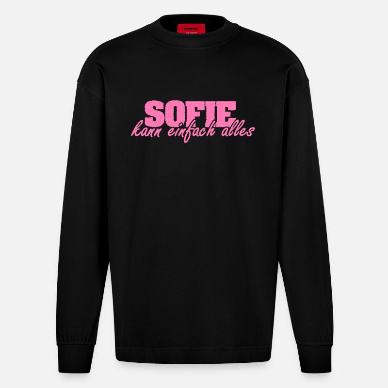 Mme Sofie - Manches longues bio épais oversize fabriqué en UE - SOLID BLACK