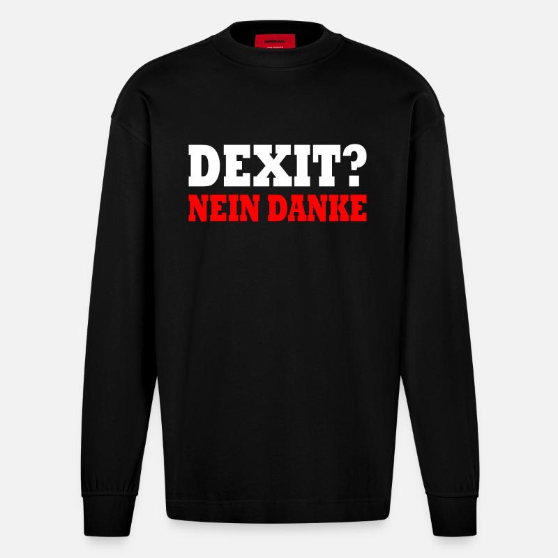 Dexit non merci - Manches longues bio épais oversize fabriqué en UE - SOLID BLACK